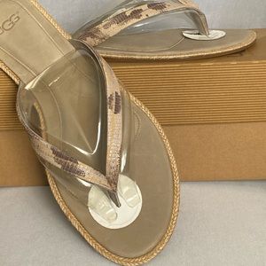 UGG Snake print flip flops